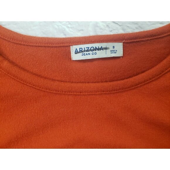 NEW Arizona Jean Co Jrs Size Small Super Soft Orange Long-Sleeve Shirt - Picture 2 of 7